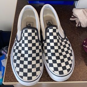 Size 9.5 black checkered vans
